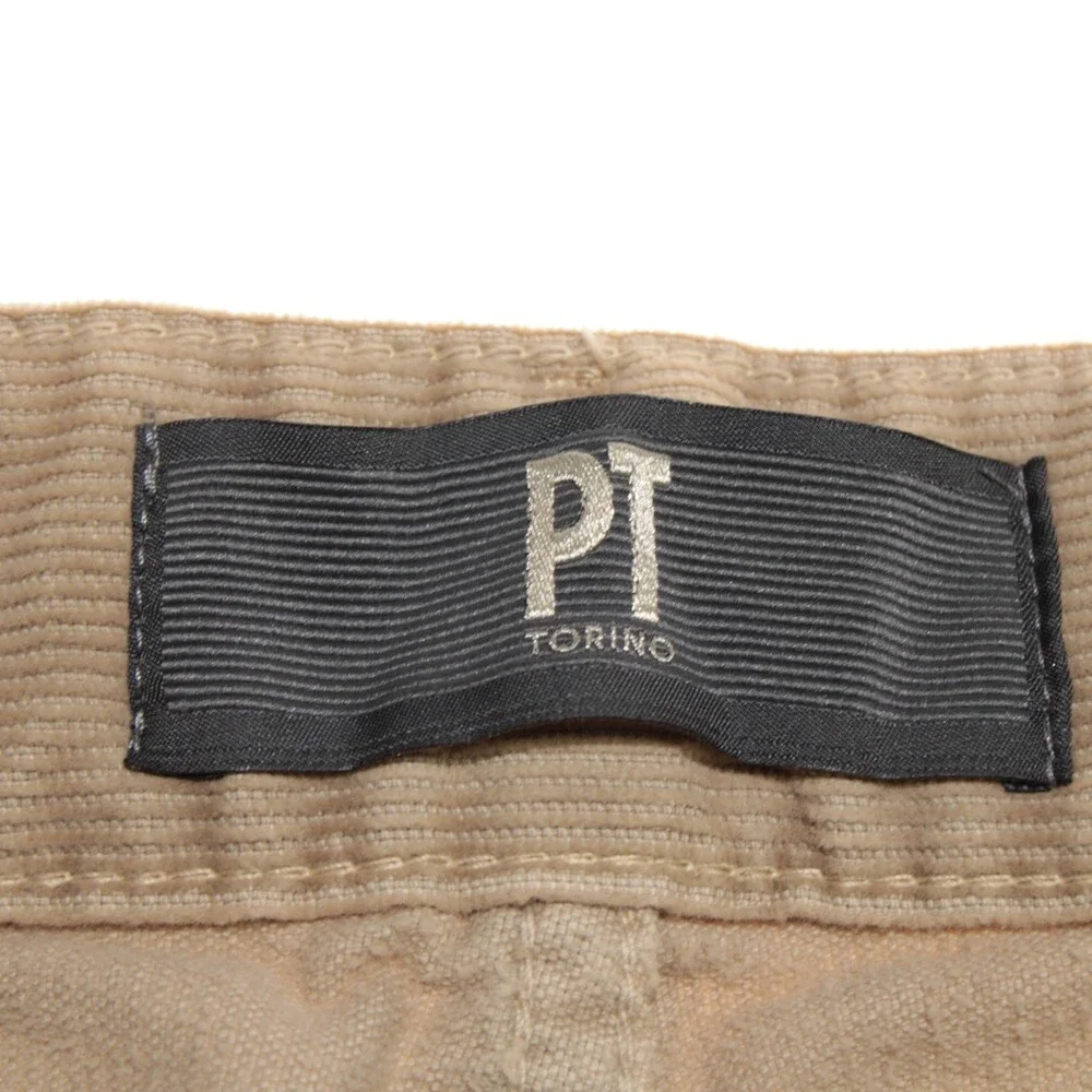 PT Torino NWT 5 Pocket Jean Cut Corduroy Pants Size 38 US Jazz in Beige Cotton